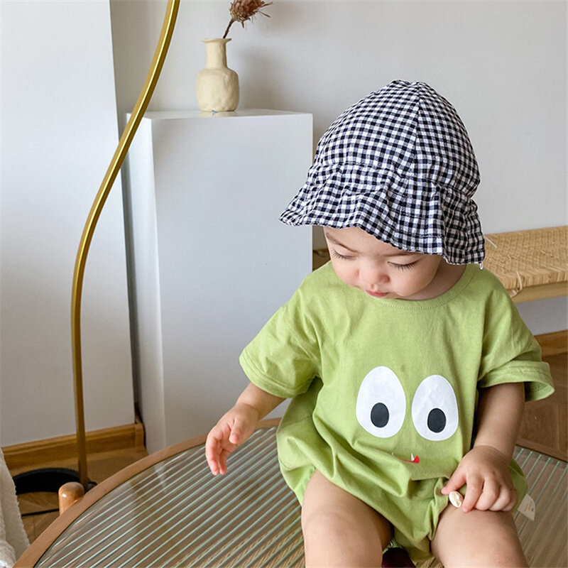 Summer New Toddler Kids Cartoon One Piece Clothing Boys and Girls Cotton Loose Short Sleeve Bodysuits