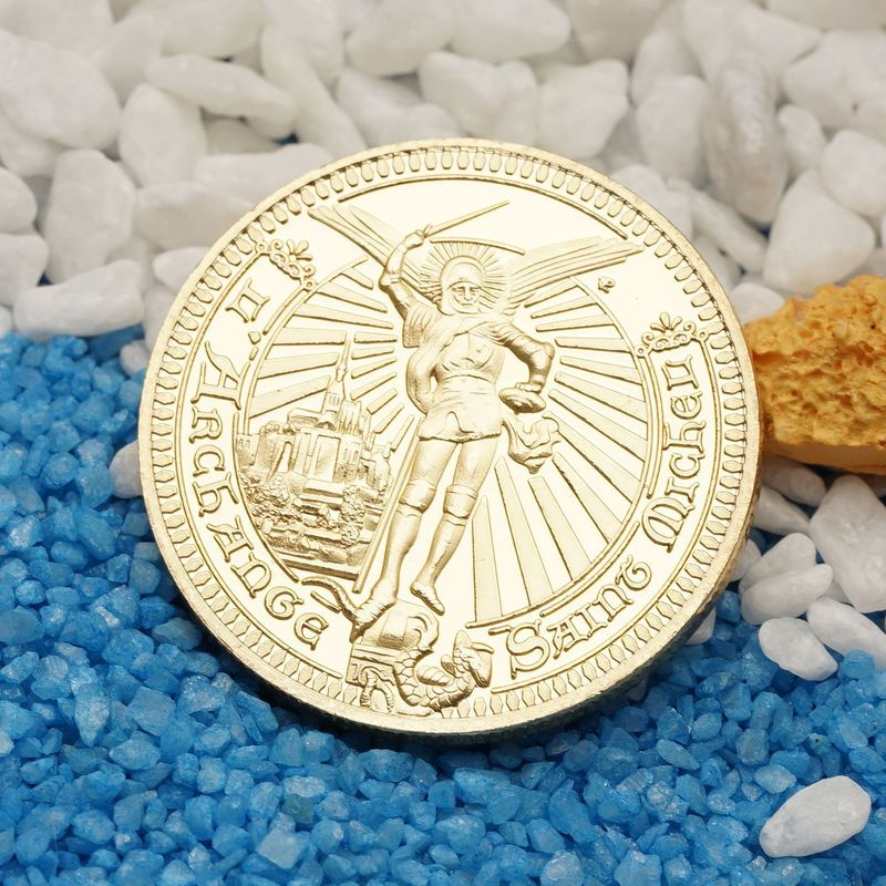 Памятная монета для религиозной веры, католической церкви, Золотая микро рельефная черная окрашенная памятная монета, Золотая фотомонета