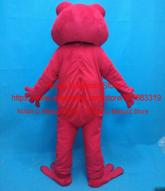 Costume de mascotte de grenouille rouge Rose de haute qualité, accessoires de film de dessin animé Cosplay, taille adulte, publicité, cadeau de noël ou de carnaval by980