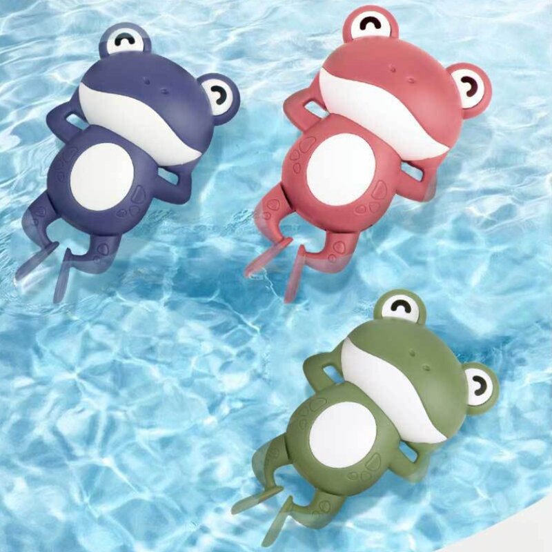 Cute Slockwork Backstroke Swimming Frog Float Animals No Battery Toy For Baby Kids Bathing Slockwork Dabbling Toys