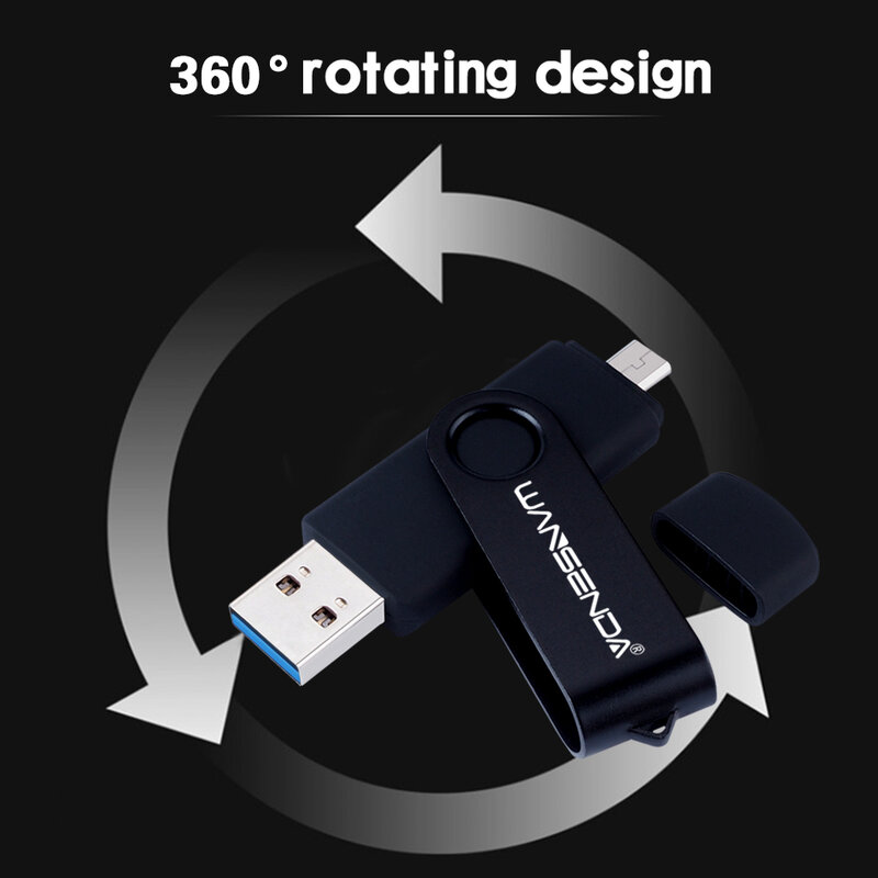 WANSENDA OTG USB แฟลชไดรฟ์ USB 3.0ไดรฟ์ปากกาความเร็วสูง32GB 64GB 128GB Pendrive Micro USB stick 3.0 256GB แฟลชไดรฟ์หน่วยความจำดิสก์