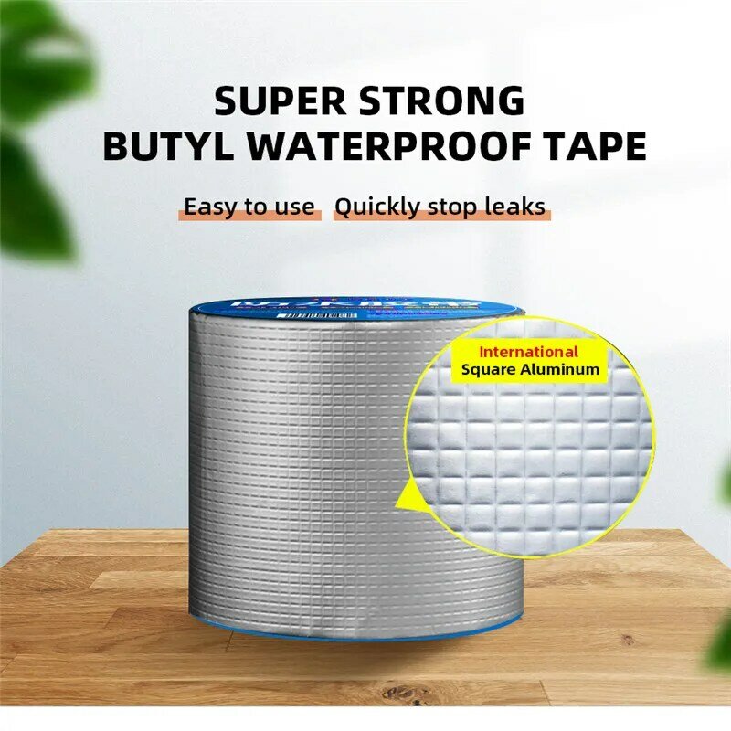 Zuedid-Cinta multifuncional para el hogar, resistente al agua y a altas temperaturas, papel de aluminio, butilo, 10m