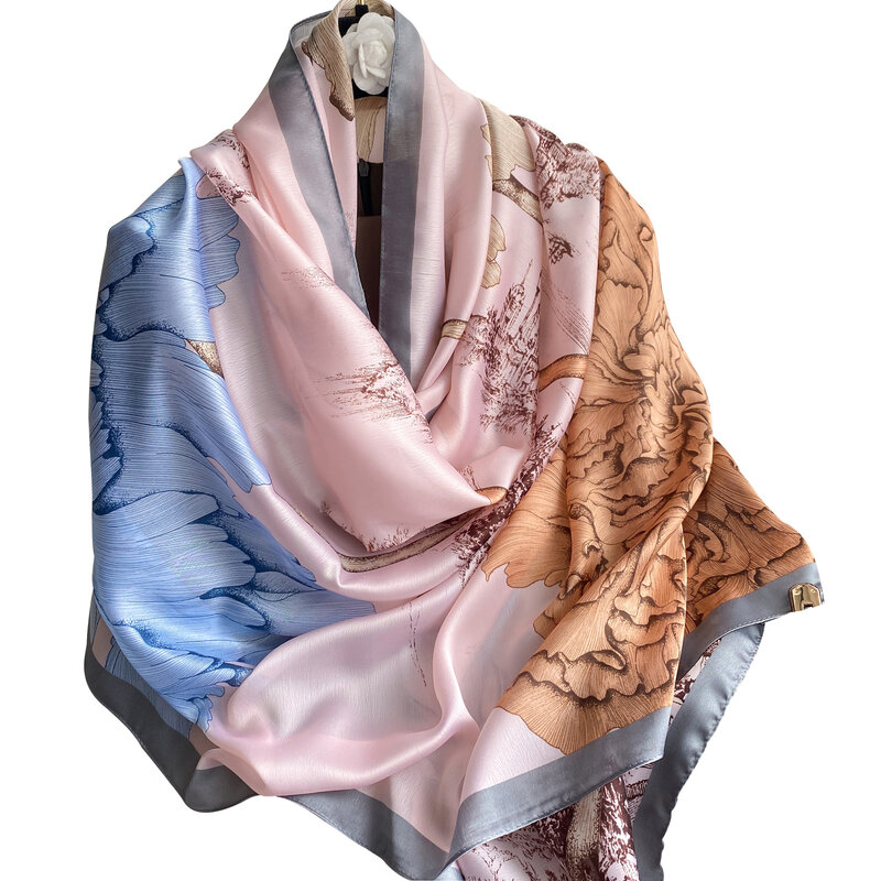 180x90cm Silk Schal Für Frauen, Bandana Lange, Wrap Schal, Hijab, Stille, strand Sarong, Modische, 2021 Schal Schal Großhandel