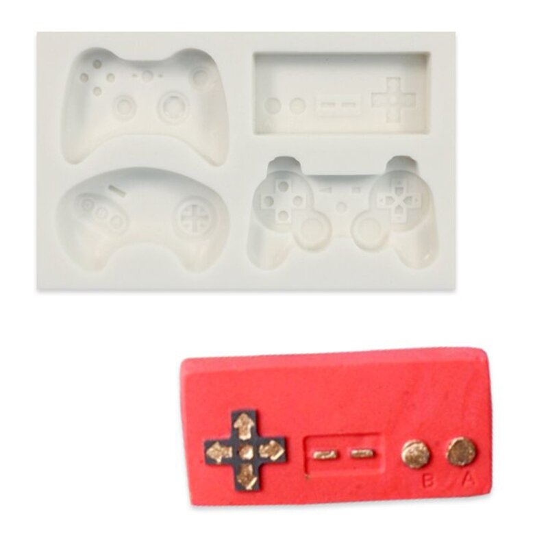 Sayletre 4 stili console di gioco maniglia ciondolo resina silicone stampo controller torta fondente stampo gioielli cottura strumenti 
