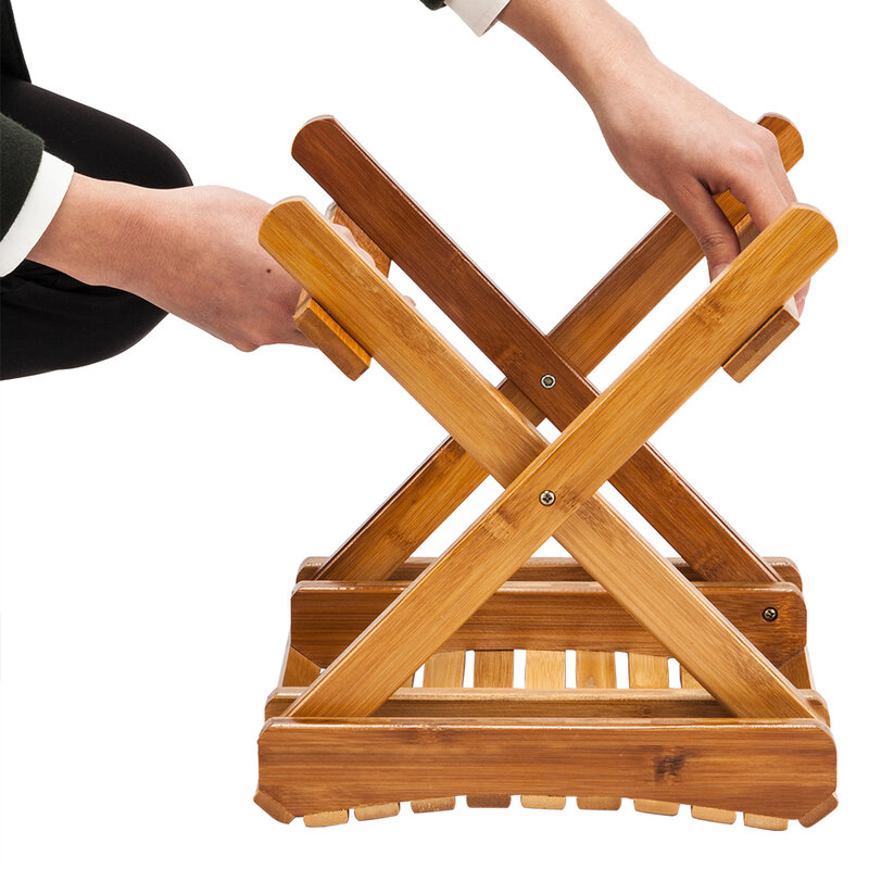 어린이 다기능 접이식 대나무 의자 다기능 접이식 어린이 목욕 의자 샤워 발판 낚시 의자