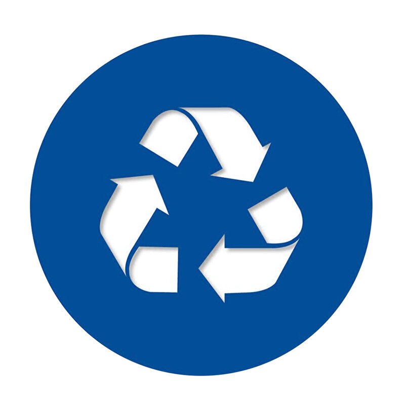 Etiqueta de reciclaje de logotipo ambiental, papelera de reciclaje de oficina, interior y exterior, pegatina de vinilo resistente al agua de PVC