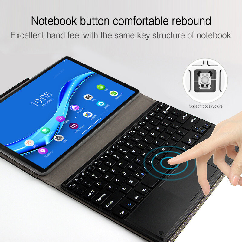 Case untuk Lenovo Tab M10 FHD Plus Nirkabel Bluetooth Keyboard Kasus TB-X606F TB-X606X 10.3 ''Tablet Magnetis Dilepas Cover