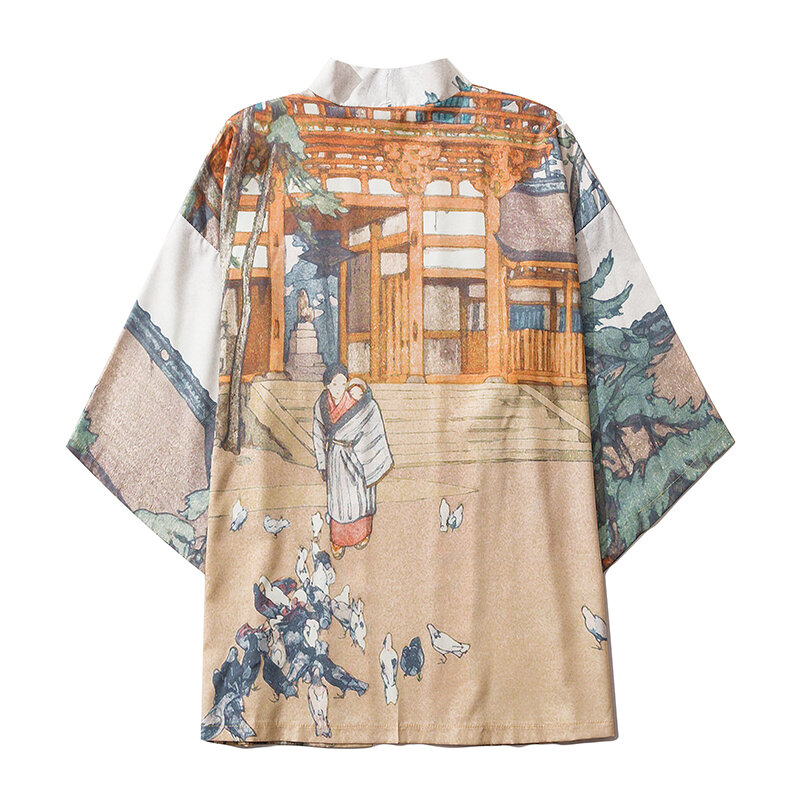 Kimono japonais Cosplay Cardigan samouraï pour hommes et femmes, manteau de Robe ample Yukata Haori Kimono