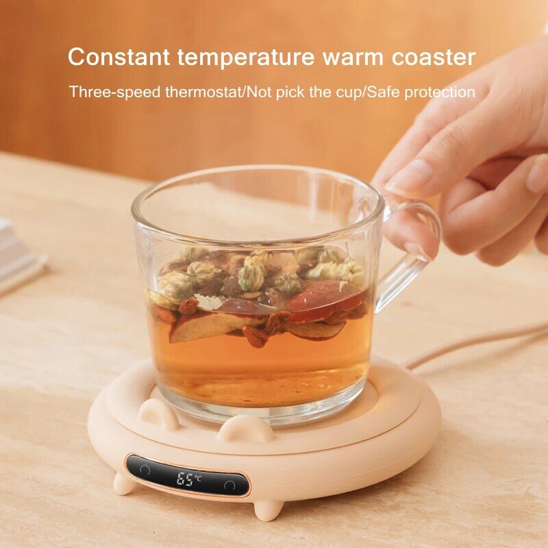 Cartoon Huisdier Koffie Mok Cup Warmer Voor Thuis Kantoor Melk Thee Water Verwarming Pad 3 Constante Temperaturen Optioneel Auto-Off Best Gift