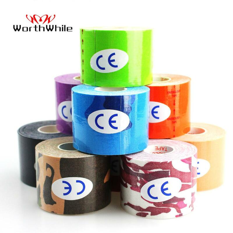 WorthWhile 6 Pcs Kinesiology Tape Athletic Recovery Elastic Tape Kneepad Muscle Pain Relief Knee Pads for Gym Fitness Bandage