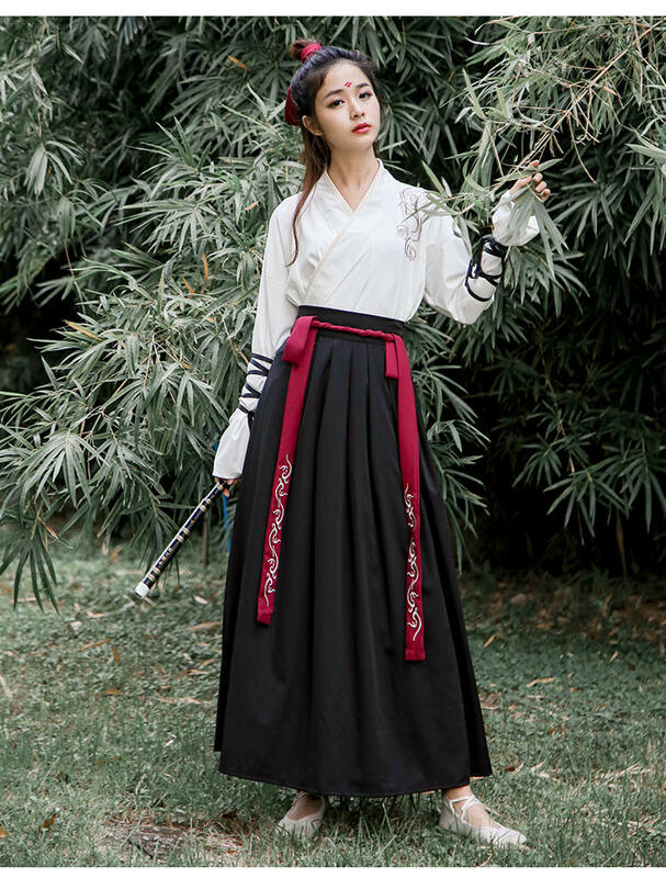 Do chińskiego narodowego ludowego kostium taneczny kobiety tradycyjny zestaw Hanfu pani orientalny szermierz strój dynastia Han ubrania Cosplay