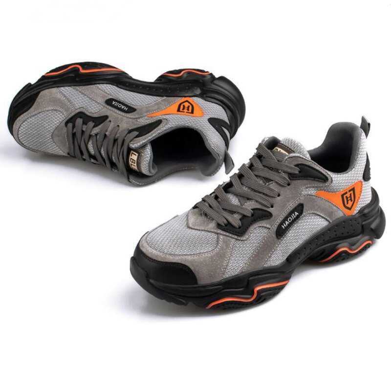 Мужская защитная обувь CS549 со стальным носком для улицы, легкая дышащая Нескользящая защитная обувь против ударов и пирсинга