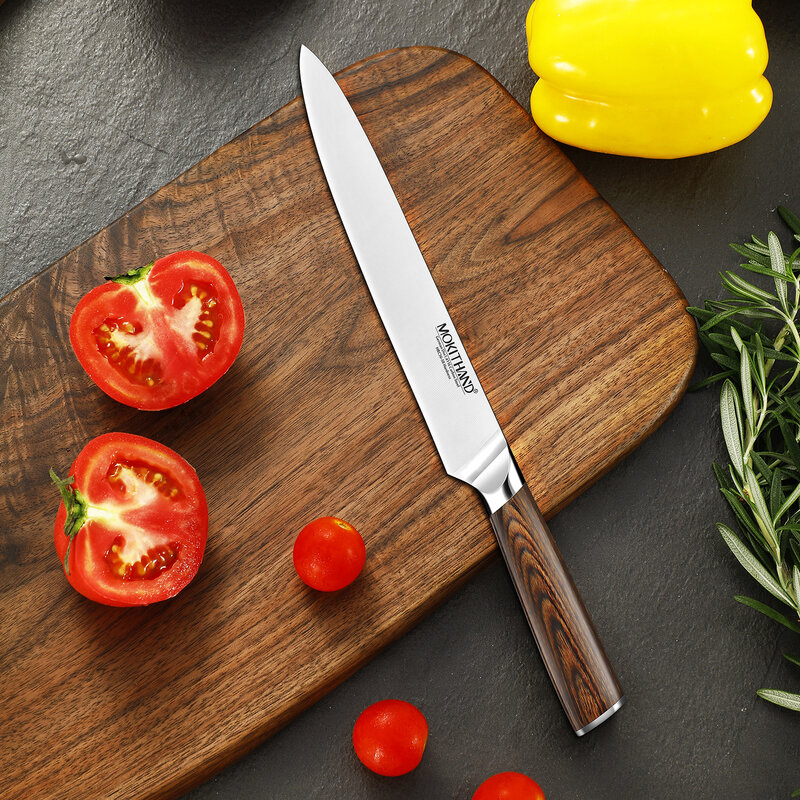 Nóż kuchenny japoński noże szefa kuchni zestaw profesjonalny niemcy 1.4116 stal wysokowęglowa warzywa Santoku nóż do chleba do gotowania
