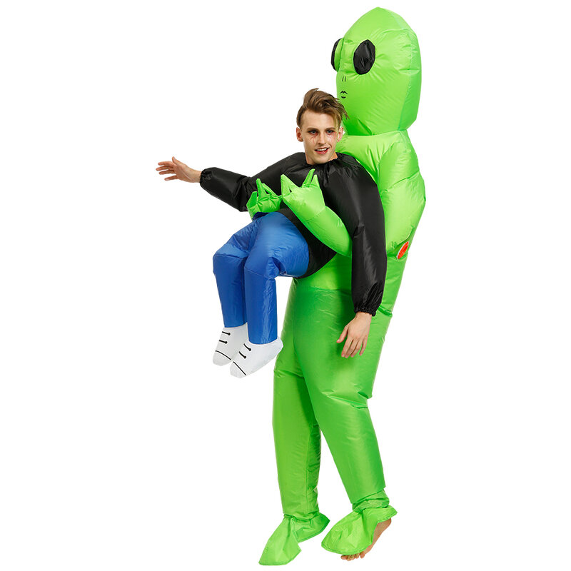 Alienígena traje inflável adulto crianças natal verde alienígena cosplay festa de halloween fantasia terno purim carnaval desempenho macacão