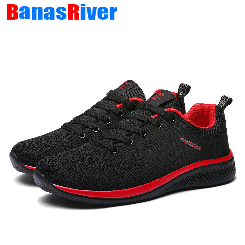 Plus Size 48 NEW Sneakers for Men Mesh Lightweight Breathable Casual Shoes Flats Lace-up Black Slip-on Sandals Zapatos De Hombre