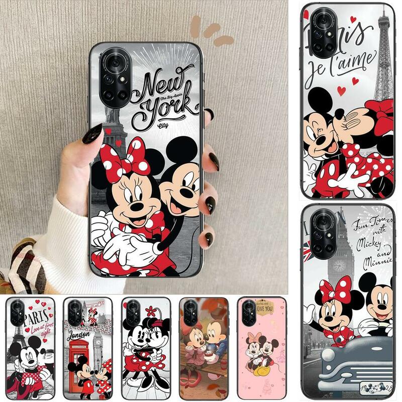 Custodia per telefono trasparente disney Minnie Mouse per Huawei Honor 20 10 9 8A 7 5T X Pro Lite 5G nero Etui Coque Hoesjes Comic Fash