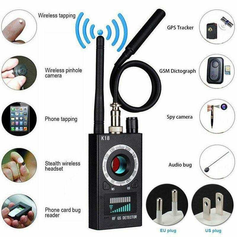 K18 Multi-función Anti Detector de error de Audio Mini cámara espía buscador GSM señal GPS lente de RF de rastreador detectar cámara inalámbrica