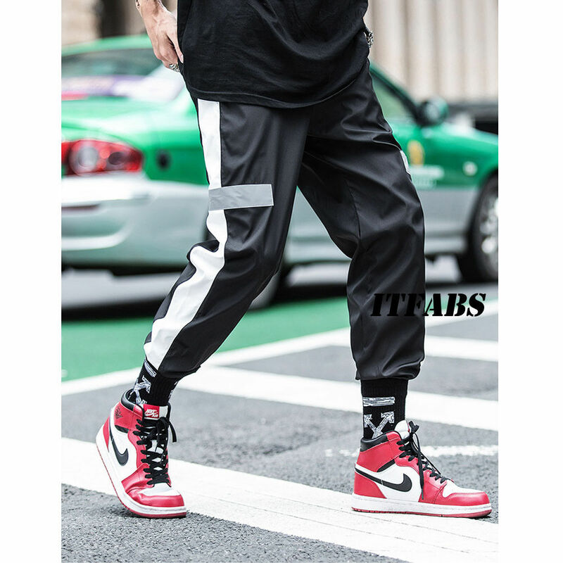 Hirigin Hip-Hop สะท้อนแสงกางเกง Joggers กางเกงผู้หญิงกางเกงขายาวยาว Tracksuit Sweatpants Outwear 2019 สินค้ากางเกง