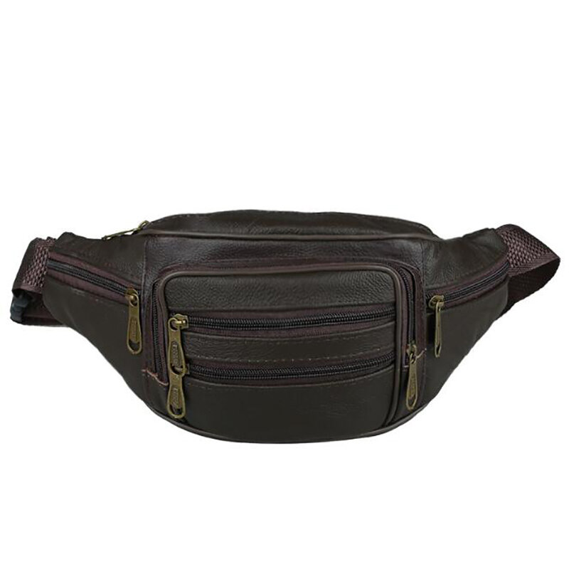 Chest Waist Bag Vintage Men Large Capacity Crossbody Travel Zipper Waterproof Fanny Multifunction Bags