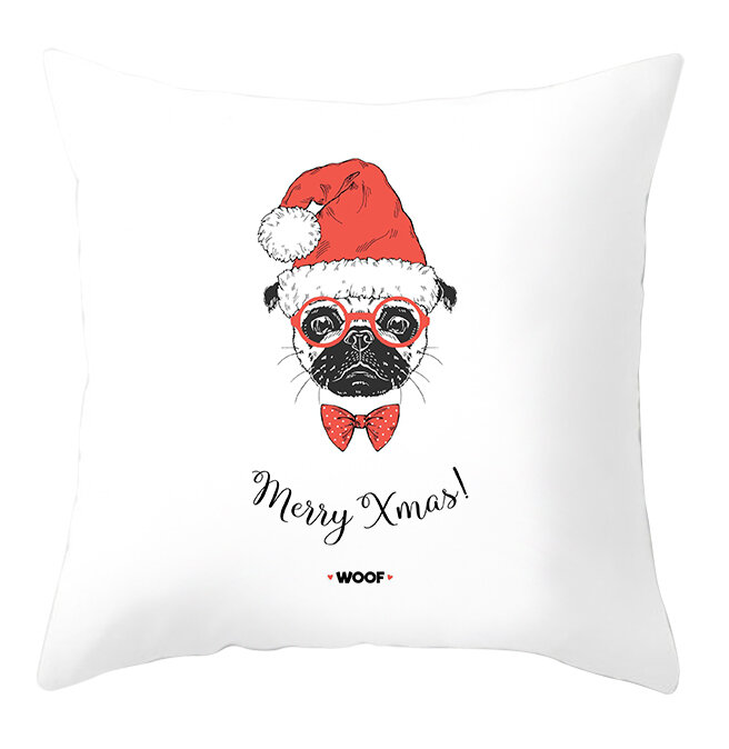 Decorazioni natalizie fodera per cuscino da tiro Pug Dog orso polare fodere per cuscino per divano da casa Set di federe Decorative