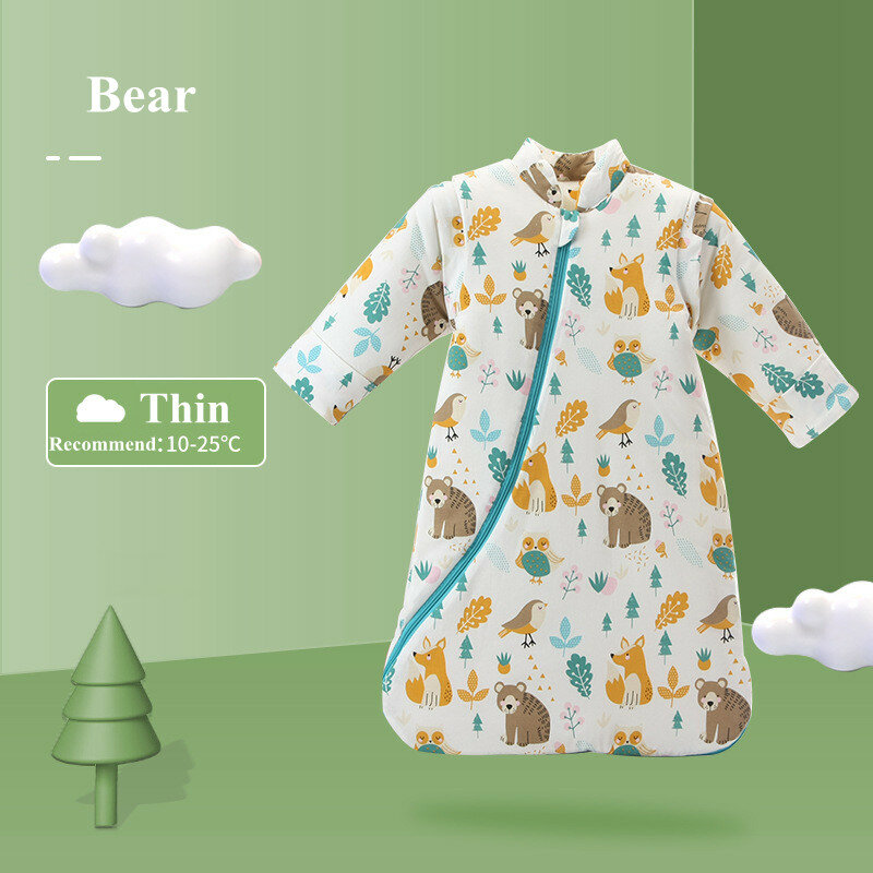 LZH-Pyjama en pur coton pour nouveau-né, sac de couchage pour bébé, vêtements pour garçons et filles, anti-coup de pied, automne et hiver 2022, 0-5T