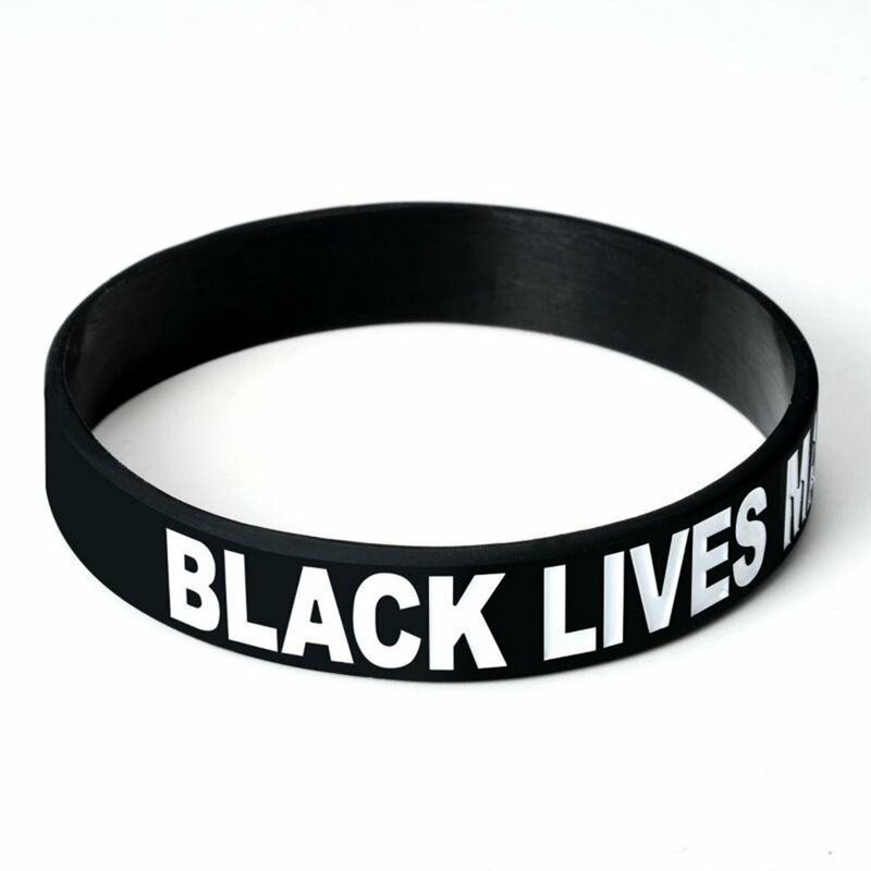 Negro Vive materia suave de silicona pulsera motivacional inspirador con moda deportes pulsera Accesorios