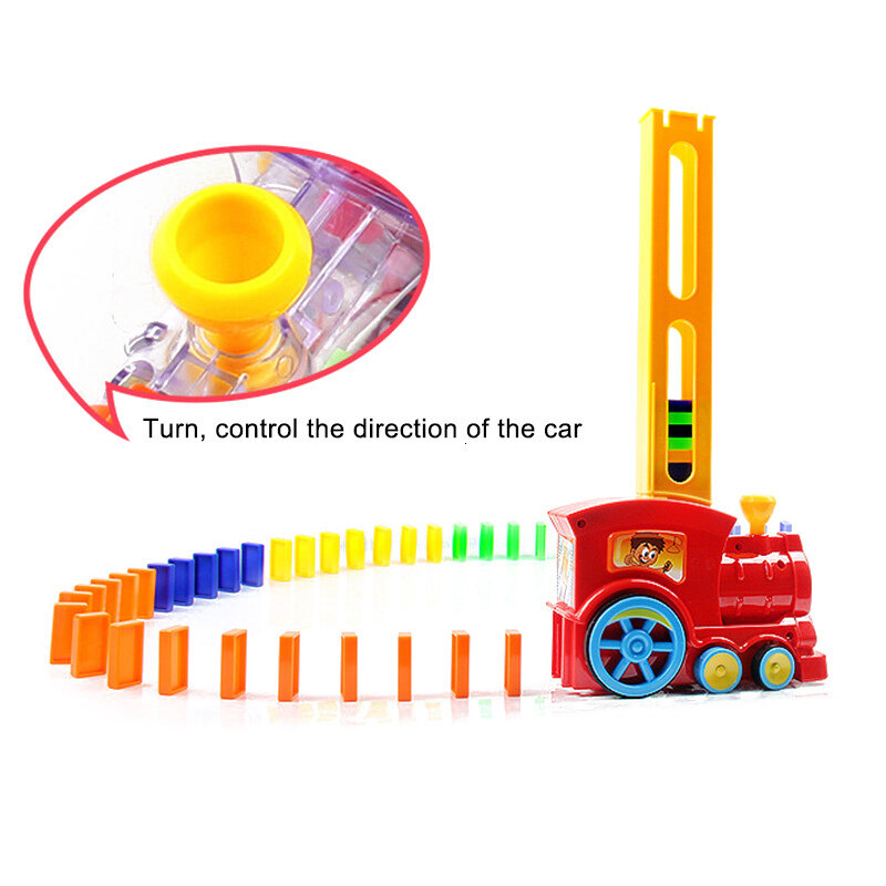 Conjunto de juguete tren eléctrico de Rally, juego de dominó colorido, bloques de construcción, coche, camión, apilamiento de vehículos, 60 uds.
