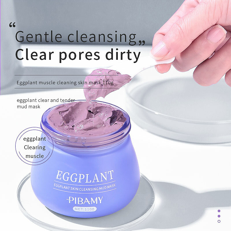 Korean Cosmetics Eggplant Mud Masks Facial Remove Blackheads Deep Clean Pores Daub Type Moisturizing Fresh Fragrance Face Cream