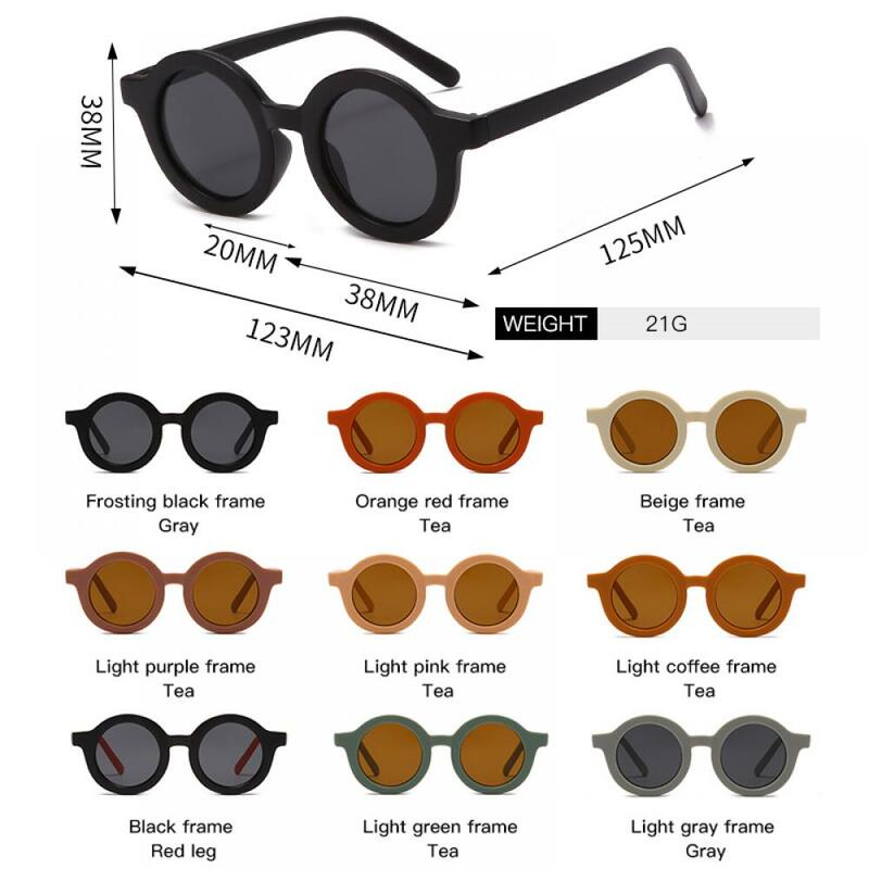 Longguard-نظارات شمسية مستديرة للأطفال ، نظارات شمسية عصرية ريترو للأطفال ، مضادة للأشعة فوق البنفسجية ، نظارات ملونة عتيقة