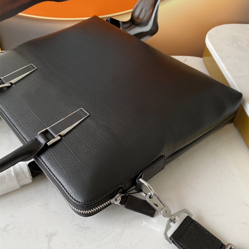 2021 new men's high-end leather business notebook bag briefcase shoulder messenger bag39cm