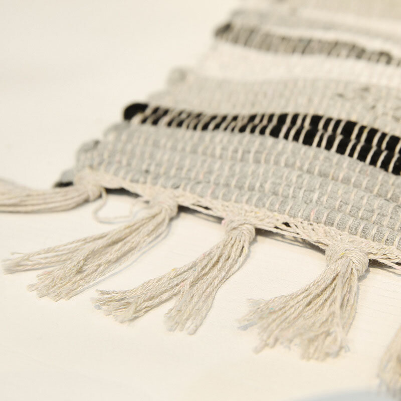 綿とリネン現代のミニマリストのリビングキッチンストリップ手織り適切なフロアマット吸収足パッド