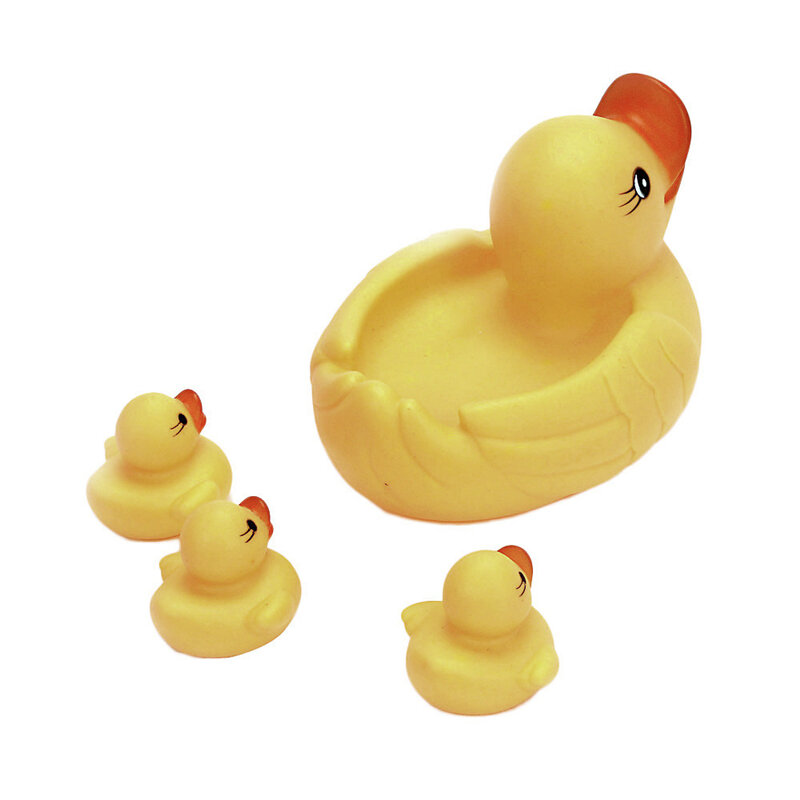 Juego de juguetes flotantes de agua para bebé, pato de goma amarilla, juguetes de baño para bebé, sonido al estrujar, piscina, 2021