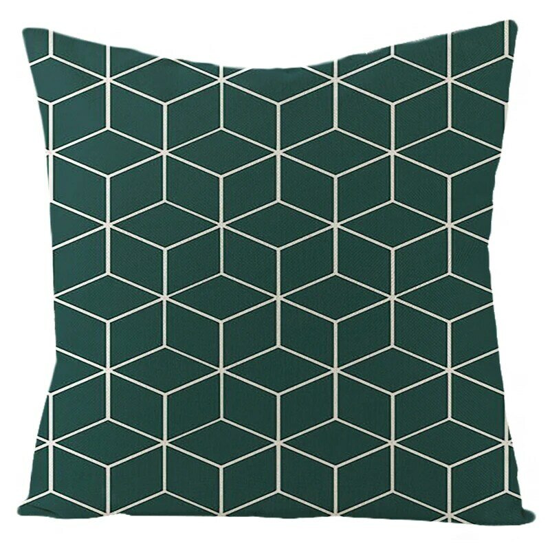 Funda de almohada decorativa de estilo nórdico, cubierta de cojín cuadrada geométrica de lino y algodón para asiento, sofá, decoración del hogar