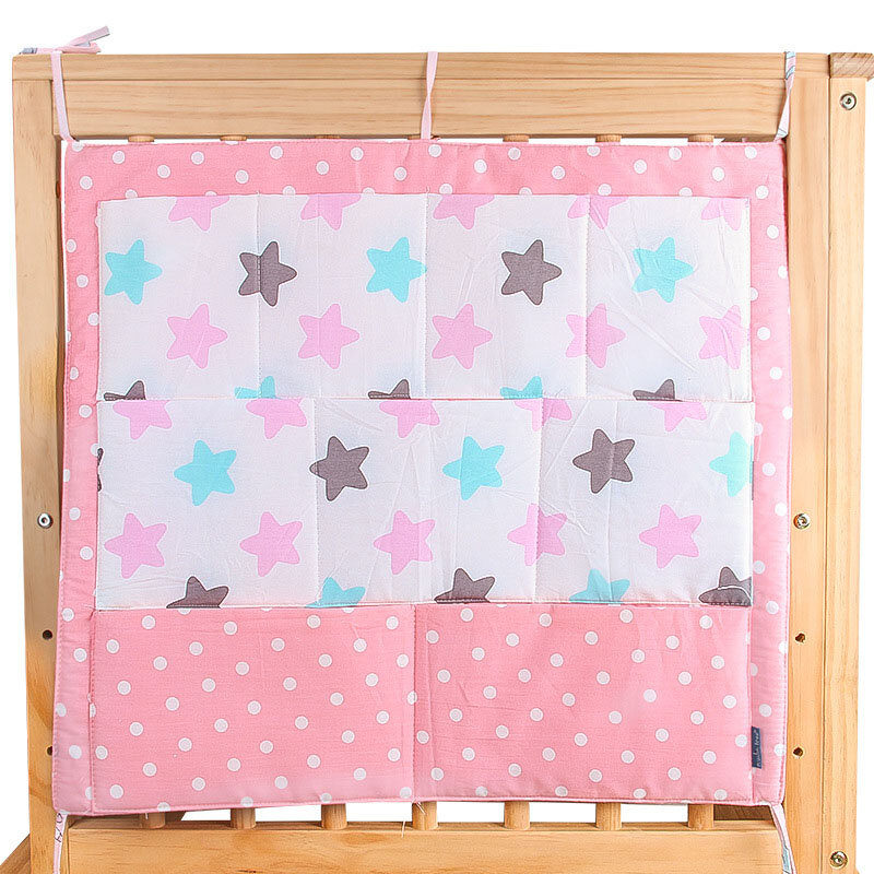 Bolsa de almacenamiento colgante para cama de árbol de muselina, organizador de cuna de algodón para bebé, 60x50cm, bolsillo para pañales de juguete, juego de cama para cuna