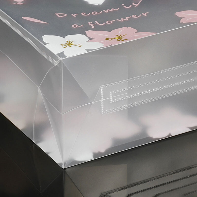 Draagbare Cherry Blossom Waterdicht Frosted Transparante Handtas Pp Boodschappentas Kleding Zak Verpakking Zak Gift Bag Tote Bag