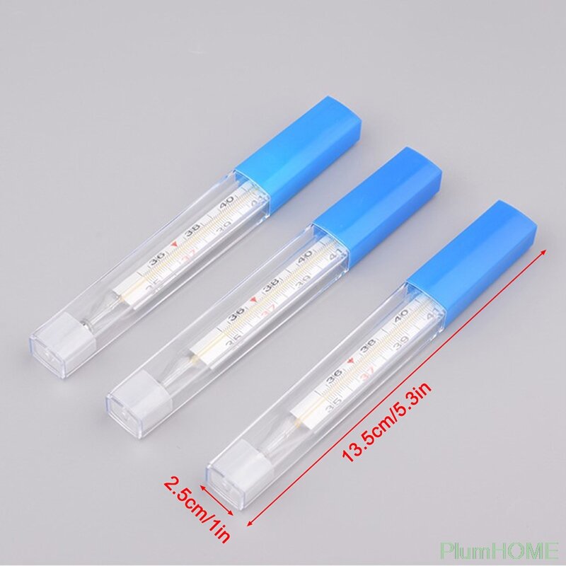 1Pc Body Temperature Measurement Device Armpit Glass Mercury Thermometer Home Health Care Product Large Size Screen