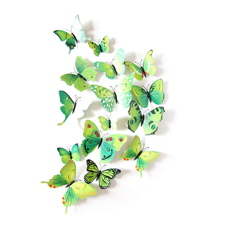 Вечерние ничное украшение, 3d наклейка-бабочка, домашний декор, наклейка-бабочка для холодильника для гостиной