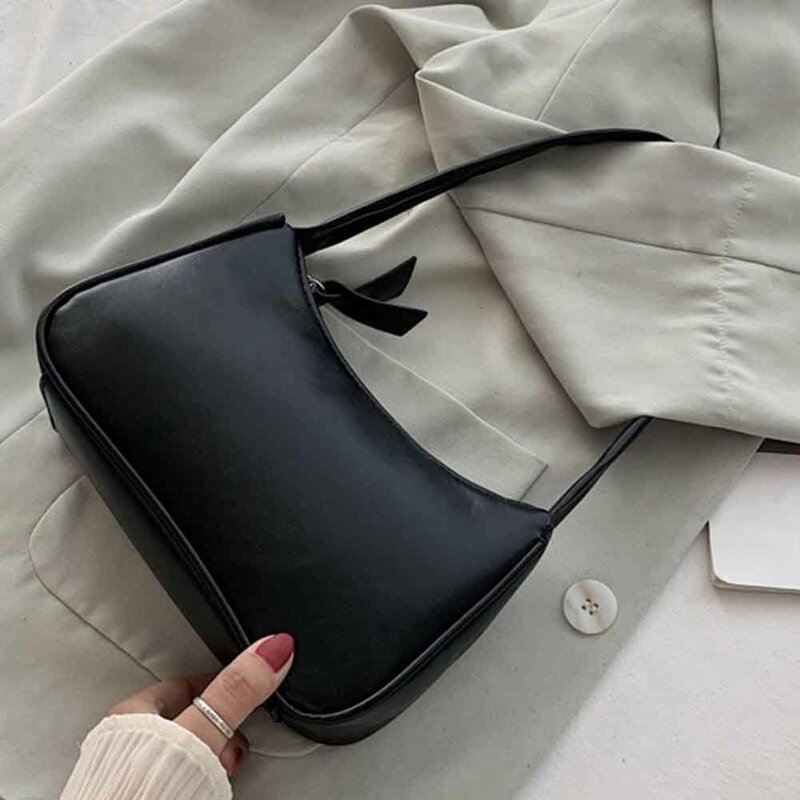 Handle Bag Women Retro Handbag PU Leather Shoulder Totes Underarm Vintage Top Handle Bag Female Small Subaxillary Bags Clutch