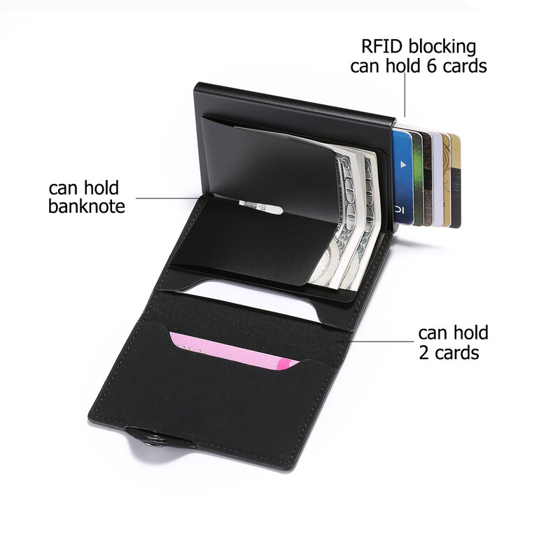 Customized Engraving Wallet 2023 Smart Wallet Credit Card Holder RFID Woman Men ID Bank Card Holder Anti-theft Wallets Purse Bag