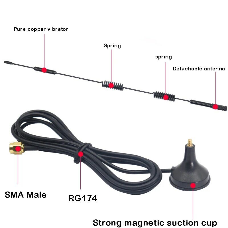 Routeur 5G GSM/3G/GPRS/4G, forte ventouse magnétique omnidirectionnelle, antenne 15dbi à gain élevé, connecteur SMA mâle RG174