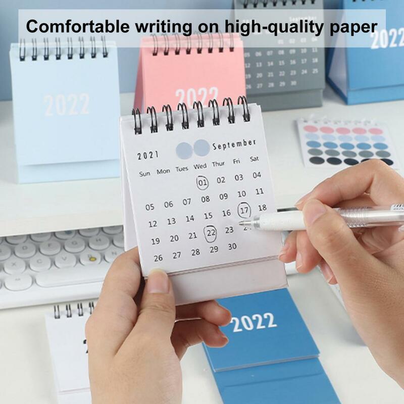 Mini calendario de escritorio decorativo con tapa, calendario mensual, diario, 2022, 2022