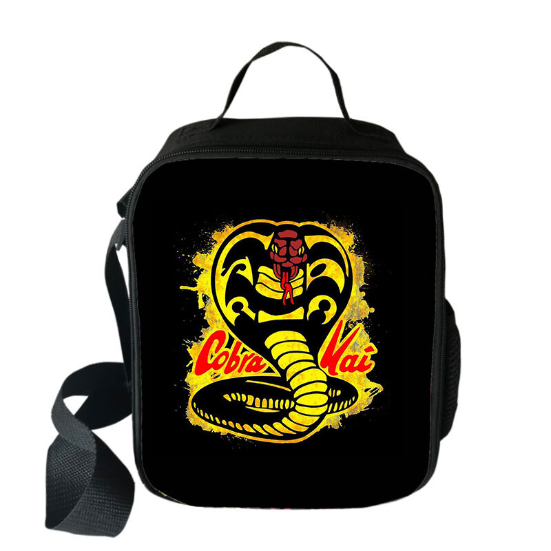 Сумки для ланча Cobra Kai для мальчиков и девочек, дорожные сумки-тоуты для пикника, сумки для хранения свежести еды, Студенческая мини-сумка-мес...