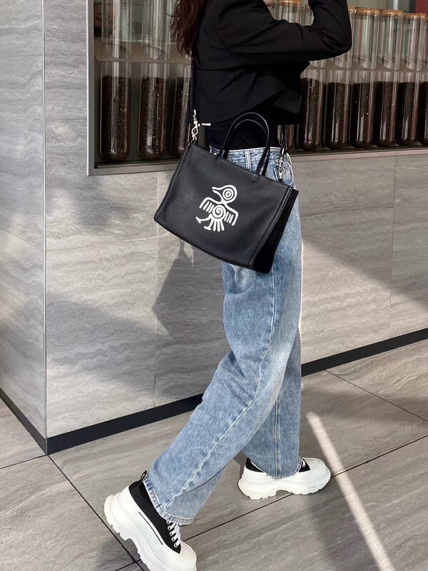 Orabird damska torba z grubej bawełny miękka skóra luksusowy projektant modna torebka Crossbody na ramię duża dama zakupy super torby z rączkami