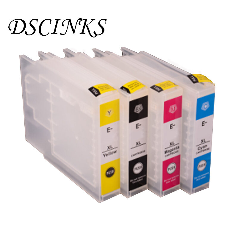 Refillable ink cartridge with chip T9071 T9072 T9073 T9074 For Epson WorkForce Pro WF-6590D2TWFC 6590DTWC 6590DW printer