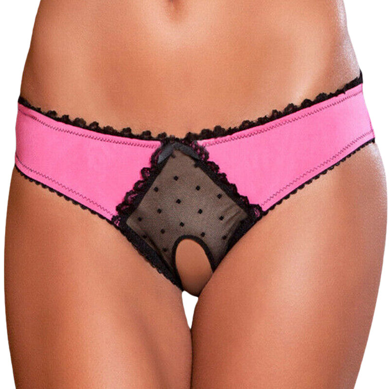 Panties Sexy Women panties for sex Open Crotch Mesh Sexy Bowknot Hallow Out Erotic Lingerie Low Waist Crotchless Panties Women