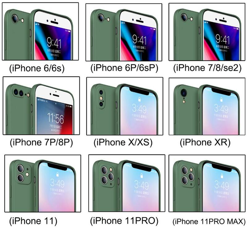 Novo tpu macio quadrado silicone caso de telefone para o iphone 11 pro xs max x xr 6s 7 8 plus se 2 2020 proteção da câmera magro capa traseira