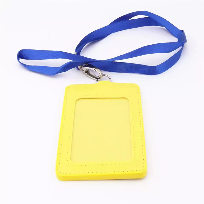 Luxe Kwaliteit 610 Pu Leer Materiaal Dubbele Kaart Mouw Sets Id Badge Case Clear Bank Credit Card Badge Holder Accessoires