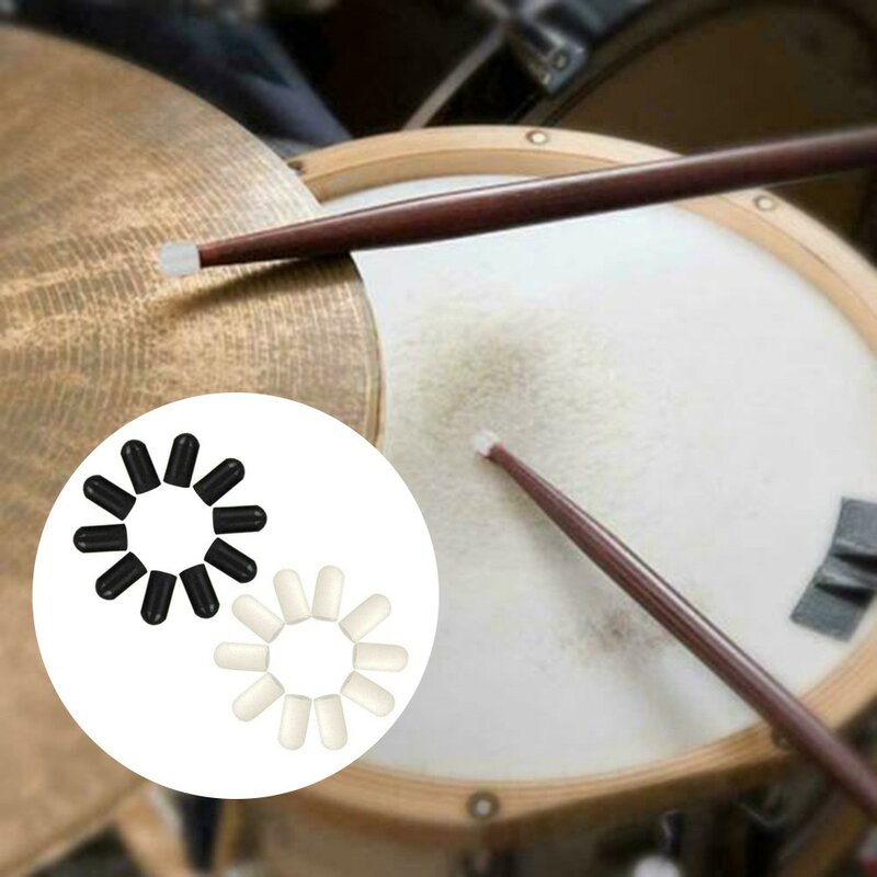 10Pcs Drumstick Kappe Silikon Trommel Stick Ärmeln Stick Kopf Schutz Stumm Abdeckung Für Jazz Snare Elektronische Dumm Trommel Übung