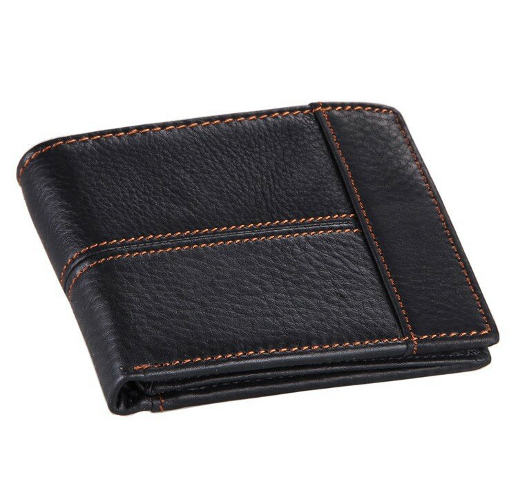 High quality cow genuine leather men wallets fashion splice purse dollar price carteira masculina 8064#