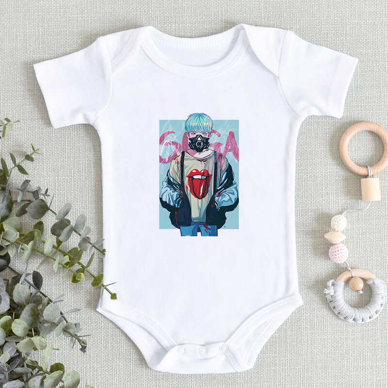Bodysuit Bayi Laki-laki Lucu Mode Pakaian Bayi Perempuan Gaya Eropa Estetika Romper Bayi Baru Lahir Musim Panas Dropship Lengan Pendek